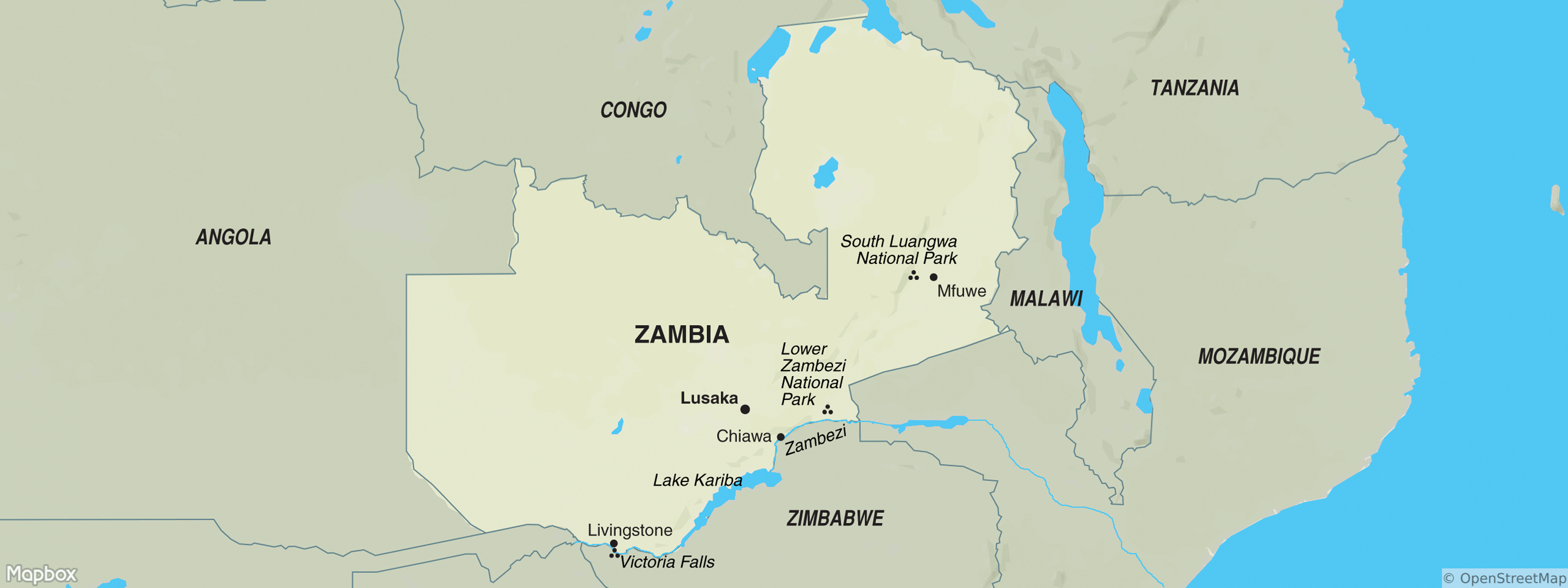 Zambia map